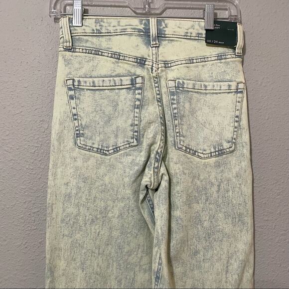 Wild Fable Acid Wash Yellow Tinted Highest Rise 90s Straight Leg Jeans NWT - Picture 8 of 10